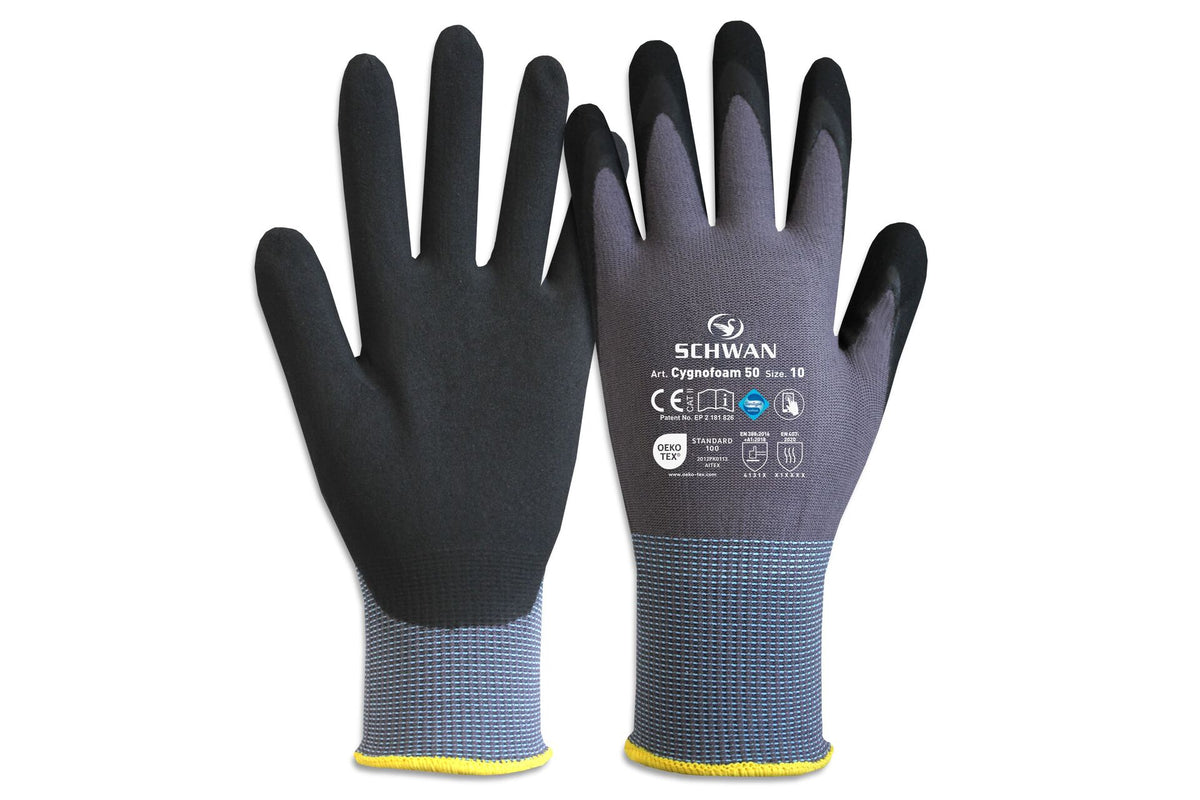 12 Paar Schwan Safety Cygnofoam 50 Schutzhandschuhe Cat. II 4131X Gr. 8-11