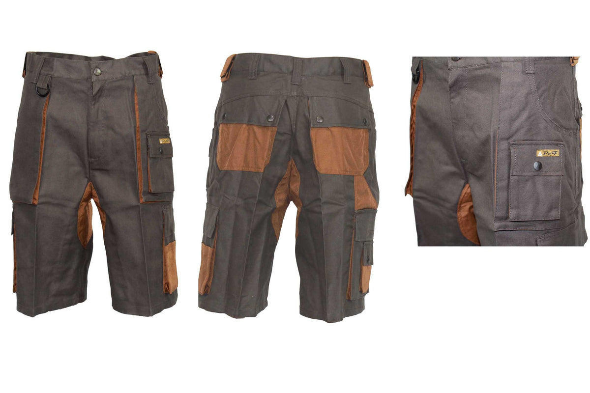Vee and Kay Profi-Arbeitsshorts Kurze Hose Oliv/Braun
