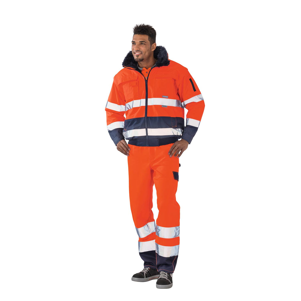 Planam Warnschutz Pilotenjacke 2046 2-farbig orange/marine